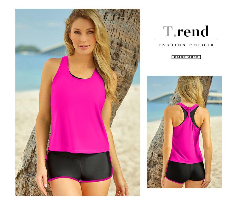 Women's Printed High-Waisted Boyleg Tankini: European & American Swimwear