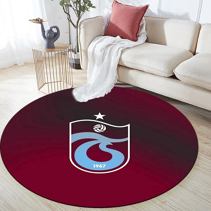 Круглый ковер Trabzonspor, Ковер для гостиной, спальни, дивана, игровой комнаты, Декор, Нескользящий коврик для пола