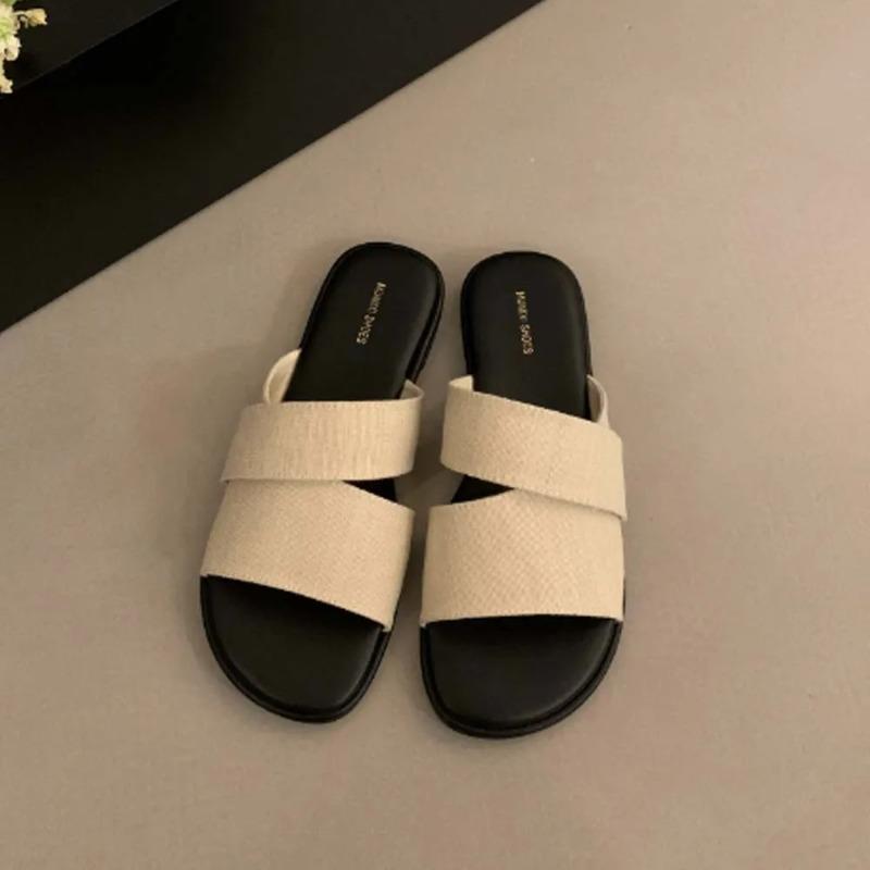 Модные Горячие Продажи 2025 Женские Плоские Сандалии Шлепанцы С Открытым Носком Мюли с Мягкой Стелькой для Лета Пляжа