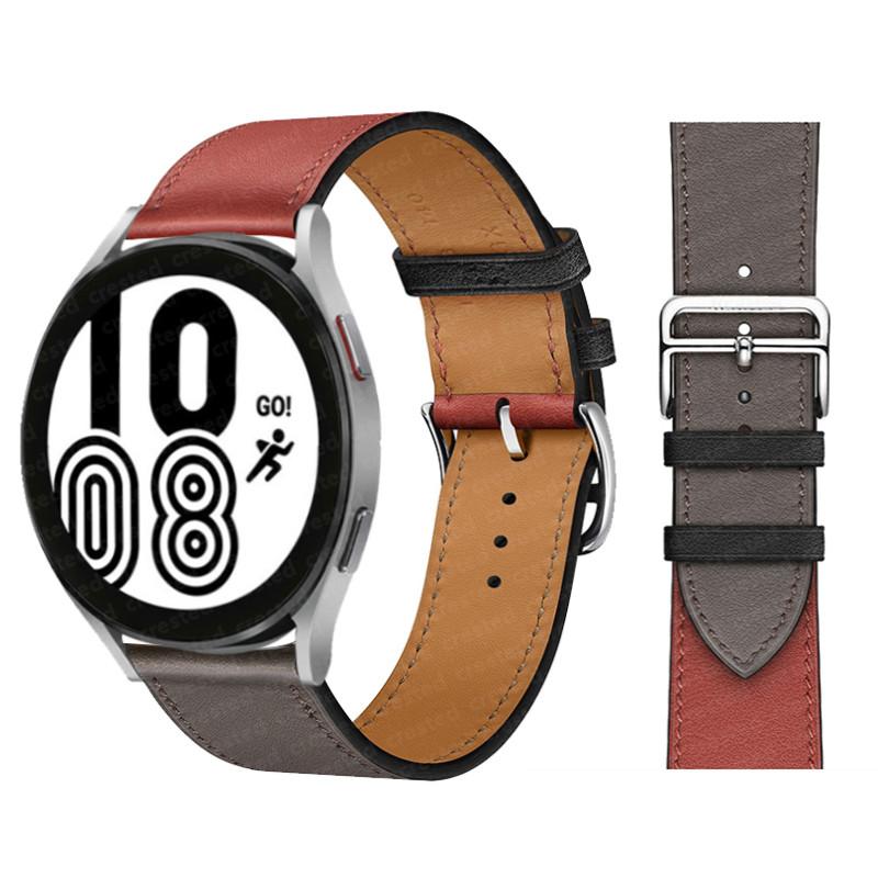 20mm 22mm Leather Band For Samsung Galaxy watch 5/6/pro/4/classic 44mm 40mm Active 2/3/S3/Huawei GT-2-Pro Bracelet watch 4 strap