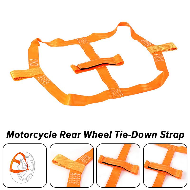 Universal Motorcycle Rear Wheel Fixing Fastening Webbing Belt Strap Universal Safe Motorbike Transportation Tie-Down Accessories