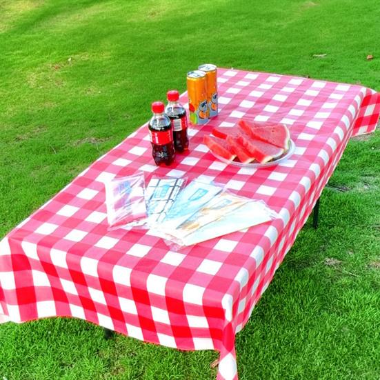 Plaid Disposable Tablecloth Waterproof Checkered Table Cover Outdoor Tablecloth for Picnic Camping Barbecue Parties