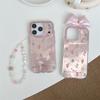 Pink Tulip Bowknot Case for iPhone 17 Pro Max, 16, 15, 14 - Double Layer Women's Cover