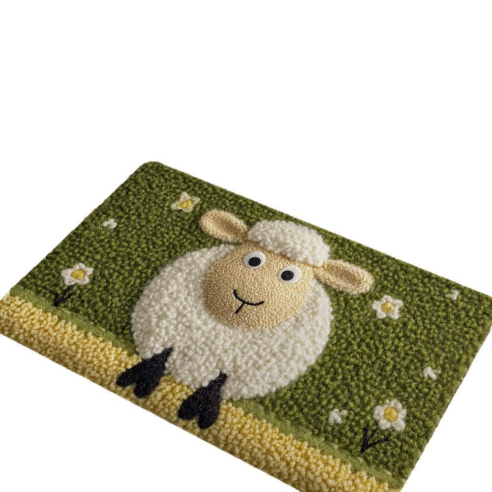 New Cartoon Cute Animal Imitation Cashmere Floor Mat Bathroom Absorbent Floor Mat Bedroom Thickened Carpet