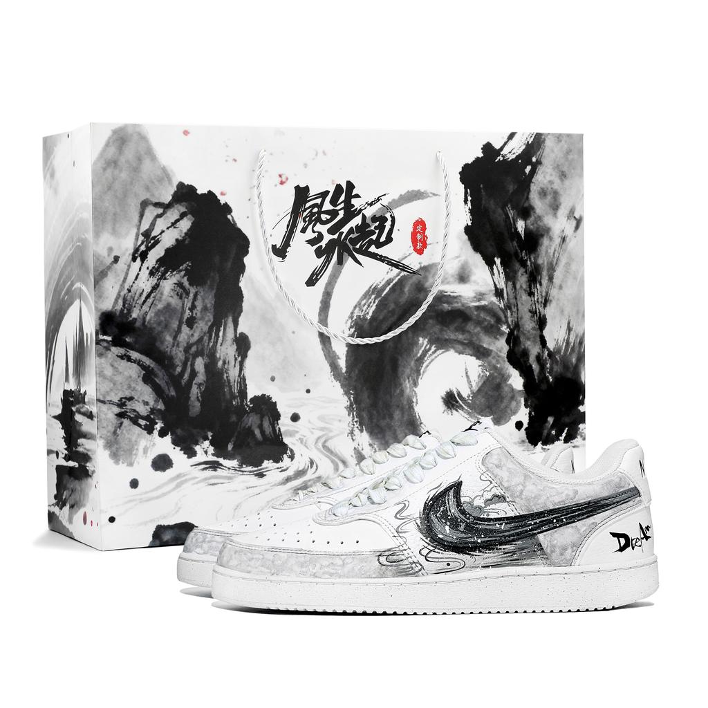 Nike Court Vision 1 Fringe Cloud Shoko Амортизация Низкие Скейтбордические Кроссовки Унисекс Серые DH2897-110(Команда309-Л)