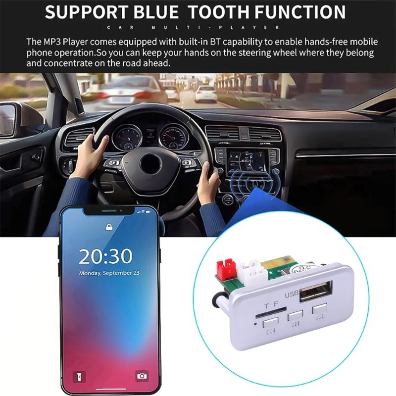 Усилитель 2x3 Вт Плата декодера MP3 Совместимость с Bluetooth 5.0 Беспроводной USB MP3-плеер Модуль автомагнитолы Модуль