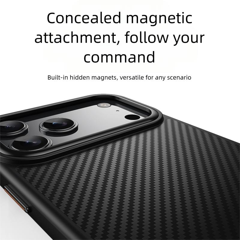 Для MagSafe Чехол в стиле карбон и арамид для iPhone 17 16 15 14 13 12 Pro Max Air 16e Plus Магнитный противоударный чехол LMD005