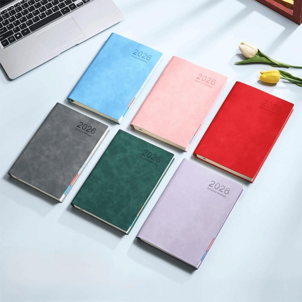 PU Leather Cover 2026 365-Day Schedule Notebook A5 Weekly Monthly Schedule Book Conference