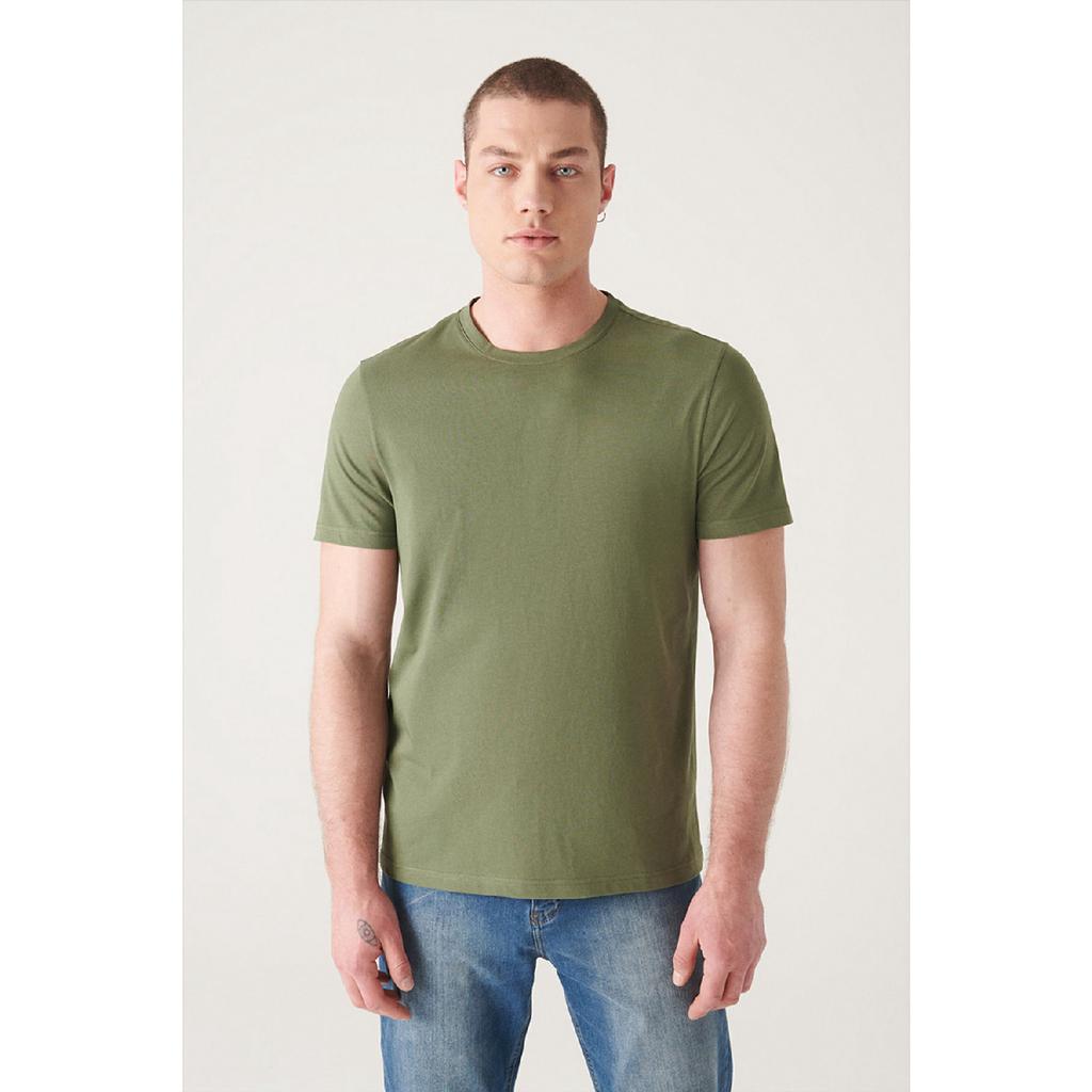 Мужская черная дышащая футболка с круглым вырезом стандартного кроя из 100% хлопка E001000