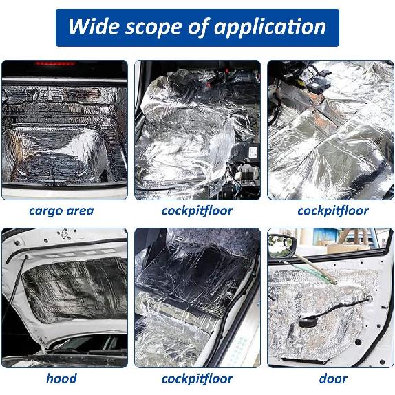 Car Heat Sound Deadening Ulation Mat, Sound Deadener & Heat Ulation Pad For Auto Hood Engine Roof Door And Trunk - 394Mil 10.76Sqft - 40 Inch X 40