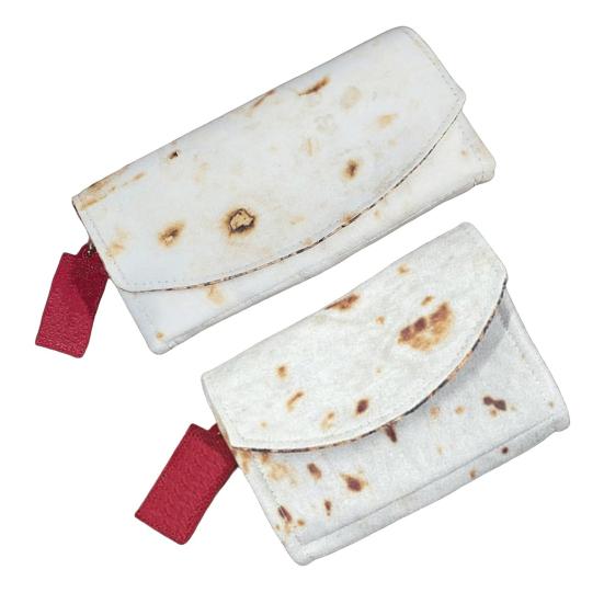 Забавный кошелек-буррито из искусственной кожи, кошелек для монет, держатель для проездных карт, кошелек необычной формы в виде еды, портативный органайзер для карт, подарок для любителей тортильи