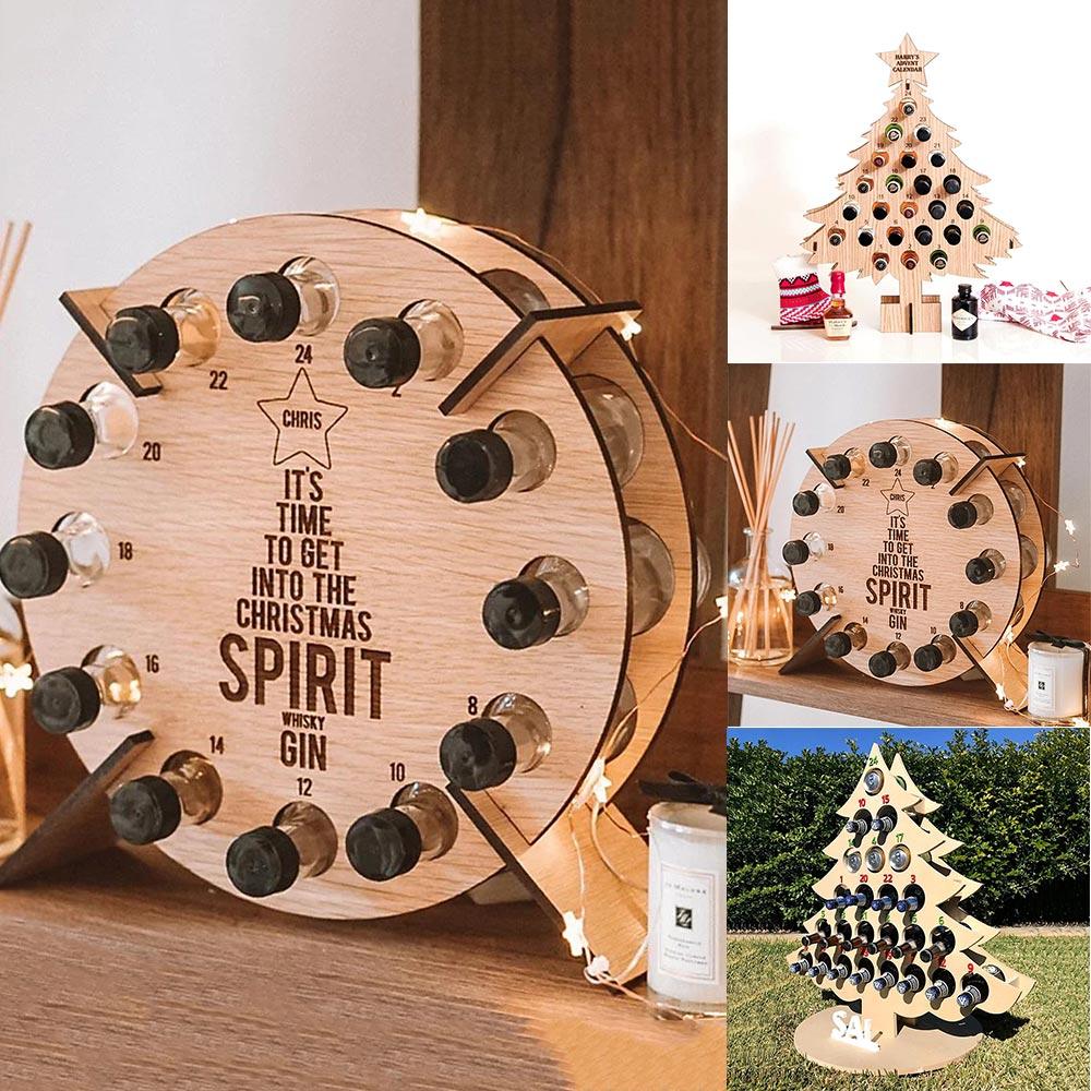 Рождественская елка Полка для бутылок вина Деревянный держатель для хранения Домашний дисплей Деревянная подставка Товары для мероприятий