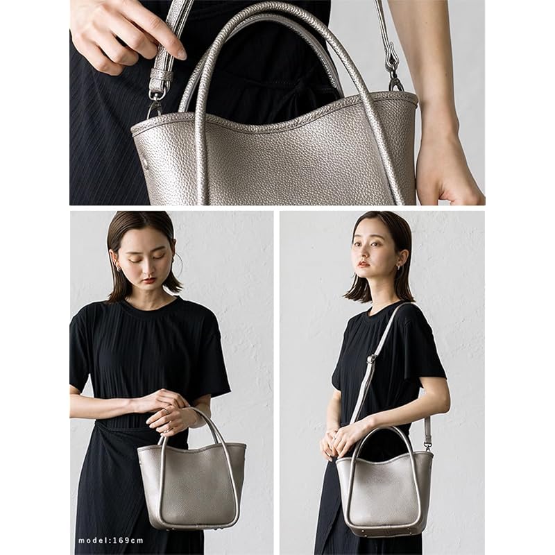 [VITAFELICE] Vita Felice piping 2way mini tote bag ladies inb-10044p (metallic)