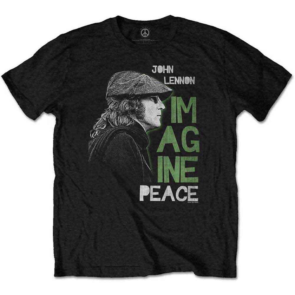 Мужская футболка John Lennon Imagine Peace, Черная (Черный Черный), большой (Размер:большой)