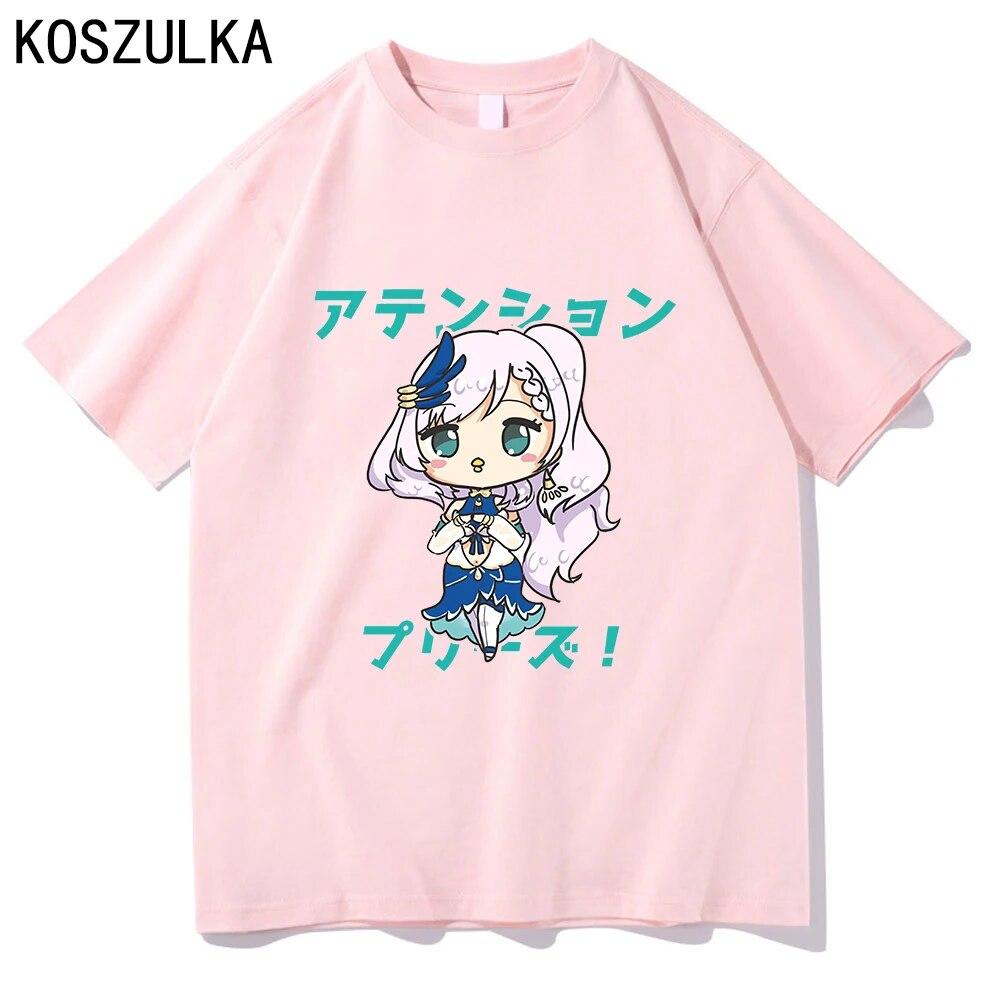 Футболка Calliope Anime Hololive Suisei, хлопковая футболка, летние футболки Kawaii Pavolia Reine, одежда, забавная женская/мужская толстовка унисекс