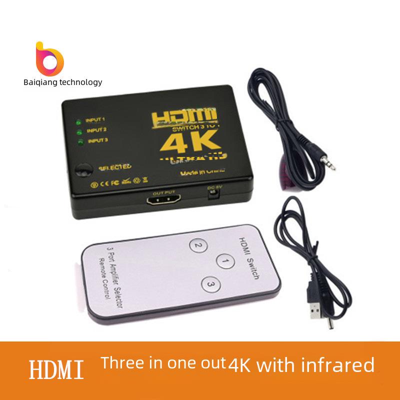 4K HDMI-переключатель 3x1 с ИК-пультом дистанционного управления