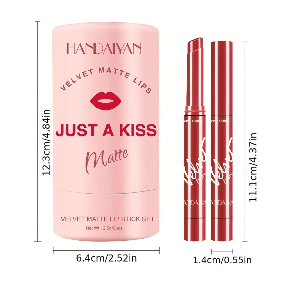 Легко раскрашиваемый набор бархатных матовых помад, легко размазываемая увлажняющая помада