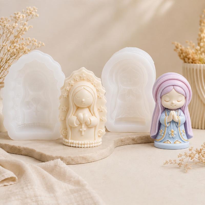 3D Силиконовая форма Девочка в молитве DIY Мария Ручная работа Форма для литья свечей мыла аромавоска полимерной глины polymer art craft