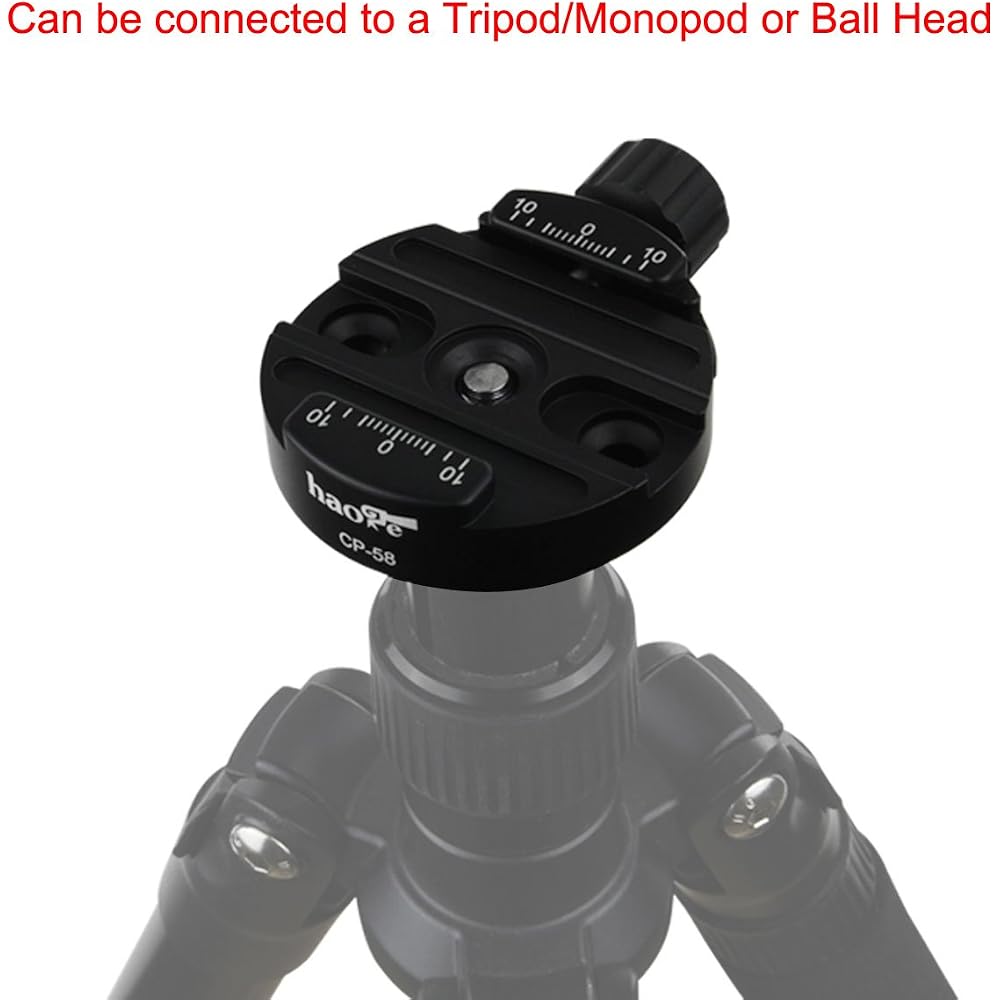Haoge 58 mm Screw Knob Clamp Adapter Mount Quick Release QR Plate Camera Tripod Ballhead Monopod Ball Head Fit Arca Swiss