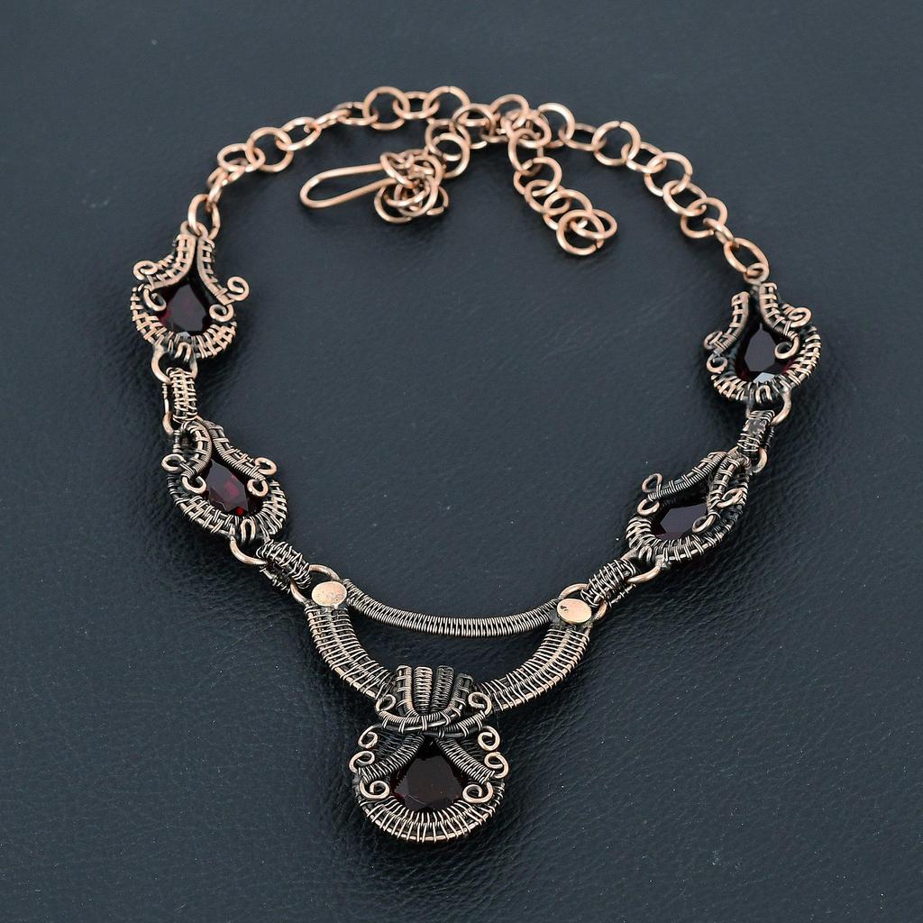 Цитрин драгоценный камень ручной работы из чистой медной проволоки ювелирное ожерелье для любви