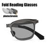 Unisex Fashion Square Blue Light Blocking Presbyopia Sun Glasses Luxury Folding Far Sight Eyeglasses Finished Hyperopia Glasses