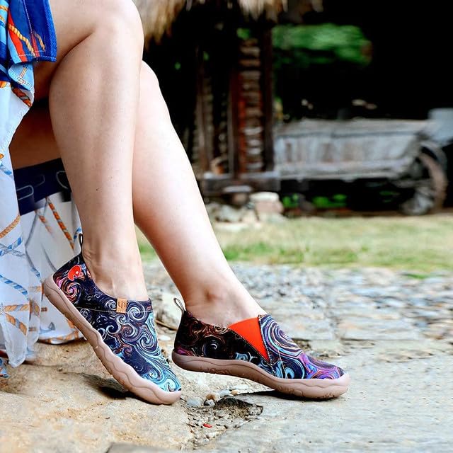 UIN Walking Casual Starry Size Cm Women's Slip-On Loafers, Shoes, Shoes, Night, 25.5