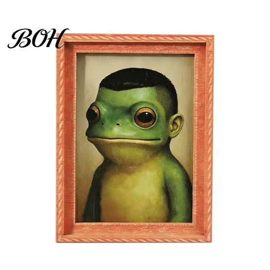 Decorative Animal Magnet Abstract Frog Refrigerator Magnet, Framed Hairstyle Fridge Kitchen Appliance Decor Home Office Decoration Party Favors Frame