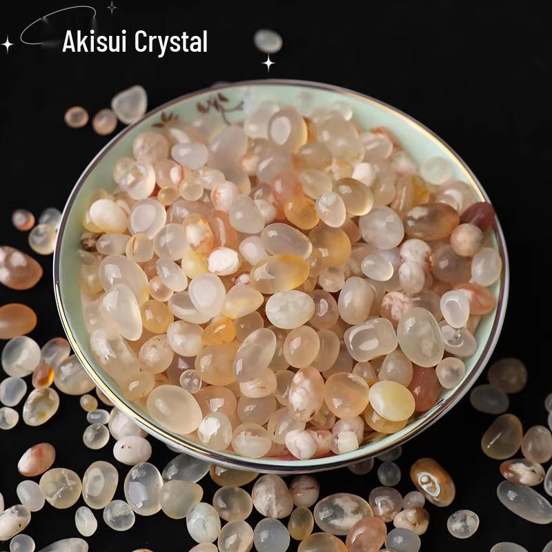 Галька из агата с цветущей сакурой для аквариума, цветочного горшка и гидропоники