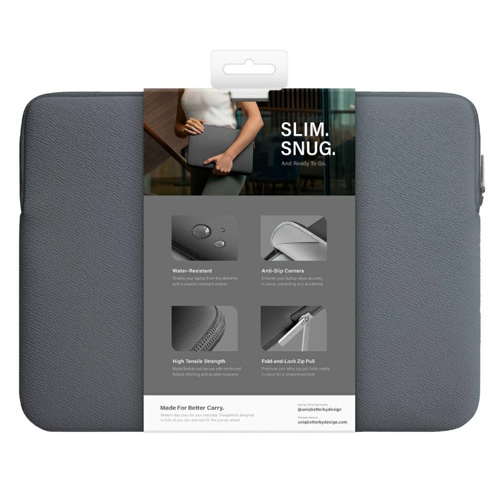 UNIQ totba Cyprus laptop Sleeve 14" onyx water-resistant neoprene
