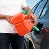 Fuel Container, 6 L, Fuel Tank with Spout & 1.9 L Extra Oil Container, 5.5 L/min Max Flow Rate, Leak-proof and Portable Flat Fluid Container for Most