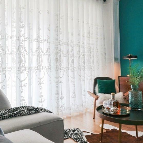 Французские винтажные кружевные шторы, полупрозрачная сетка с цветочным узором, современные простые панели для гостиной, спальни, балкона, прозрачные шторы, домашний декор