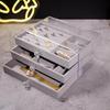 Acrylic Velvet Jewelry Storage Box for Earrings, Bracelets, and Cosmetics - Light Luxury Design