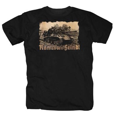 Футболка Deutschland Panzer "Ran an den Feind", 100% хлопок, с круглым вырезом, летняя повседневная мужская футболка с короткими рукавами, размер S-3XL