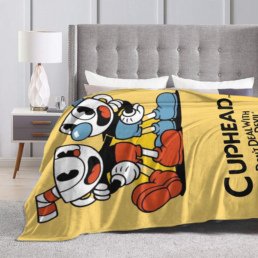 CUPHEAD Дьявол Пледы Коралловый Флис Плюшевые Зимние Магмен Дышащие Легкие Тонкие Пледы для Дома Машины Плюшевое Тонкое Одеяло