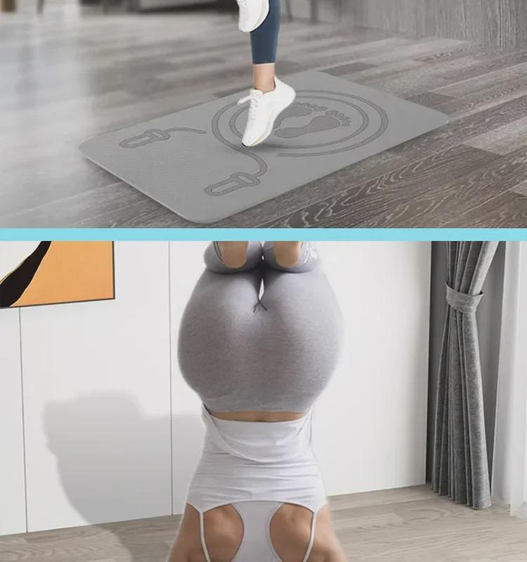 Круглая скакалка и коврик для йоги TPE: Звукоизолирующая, ударопрочная подушка для фитнеса, танцев и упражнений в помещении