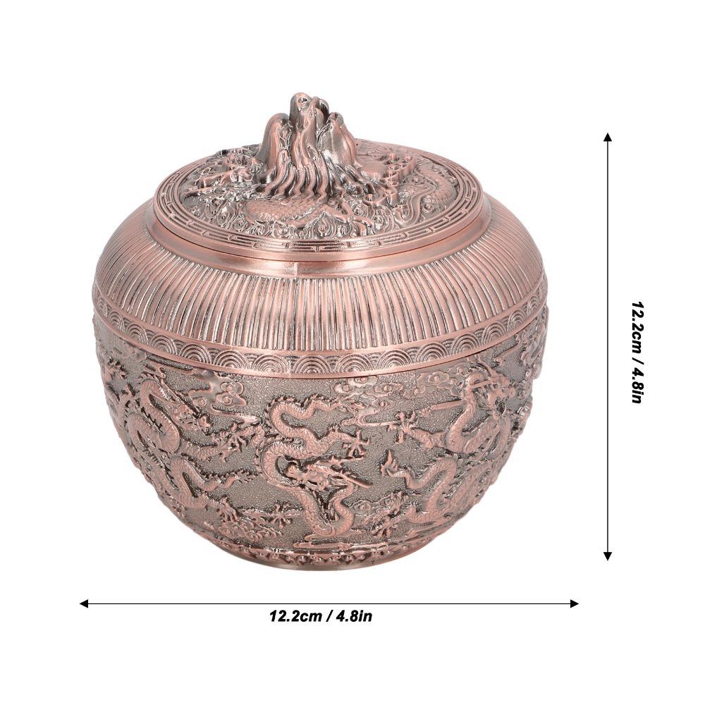 Airtight Lid Loose Tea Storage Container Bronze Metal Tea Canister  For Kitchen Cabinet