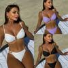 Европейский и американский сексуальный бикини с открытой спиной и завязками на бретелях, раздельный купальник