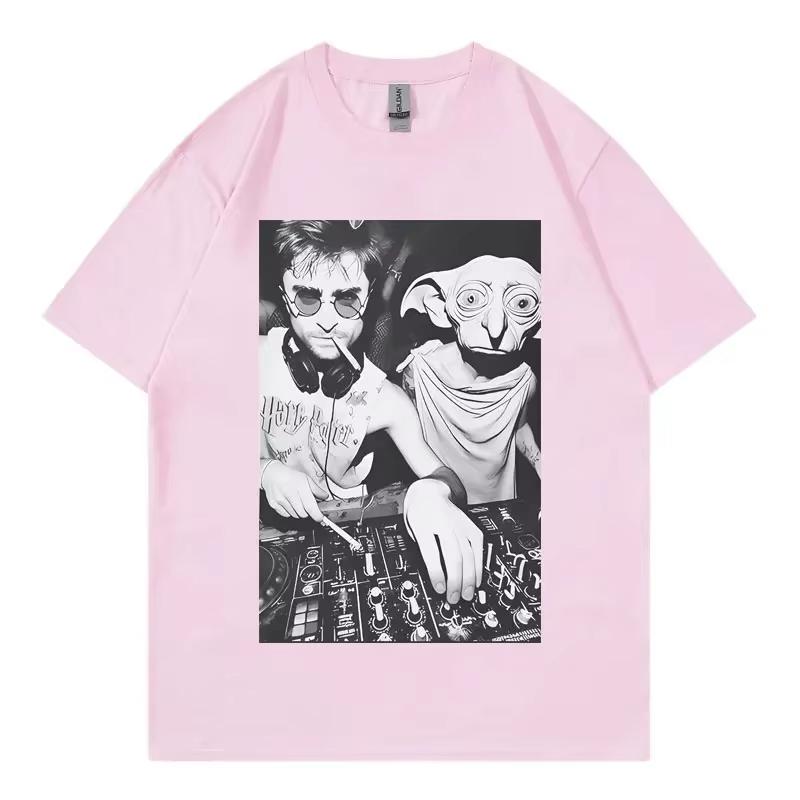 Dobby the House Elf DJ Fun Meme Gótico Camiseta Casual Y Relajada De Manga Corta Retro