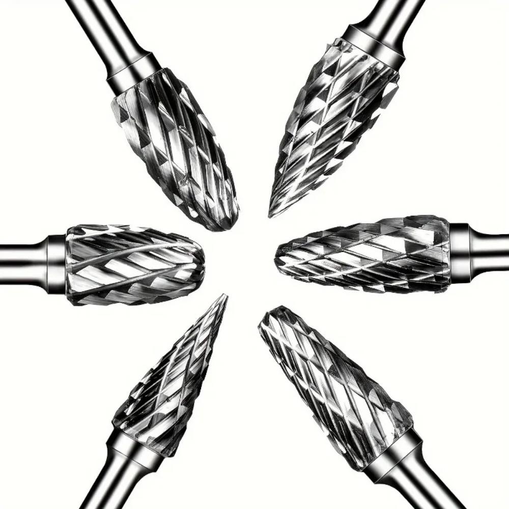 Набор твердосплавных боров, совместимый с Dremel, хвостовик 1/8", 10 шт., борфрезы для гравера, роторного инструмента, рашпили, биты для резьбы по дереву, металлу, электрическая шлифовка