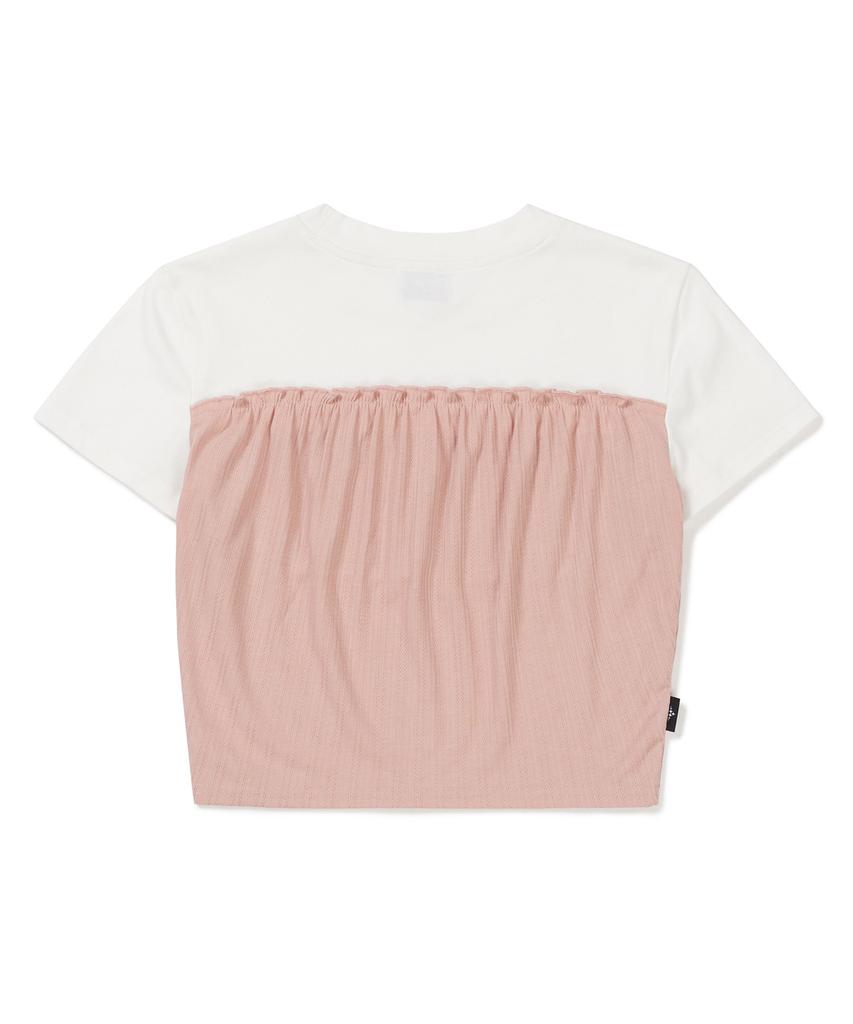 ZEROPLANET Lala Ribbon Shirring Top [Pink]