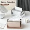 Spring Support Napkin Holder Luxury Design Paper Box Portable Clear Tissue Box  Office