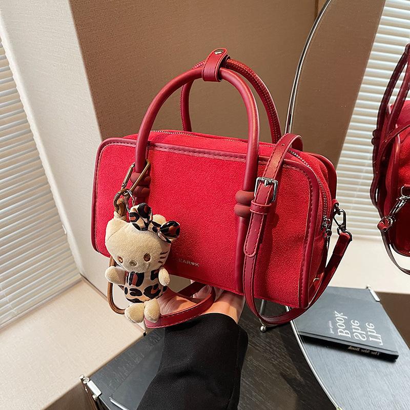 Замшевая сумка женская осенне-зимняя универсальная новая сумка через плечо, сумка-мессенджер, повседневная портативная дорожная сумка-подушка