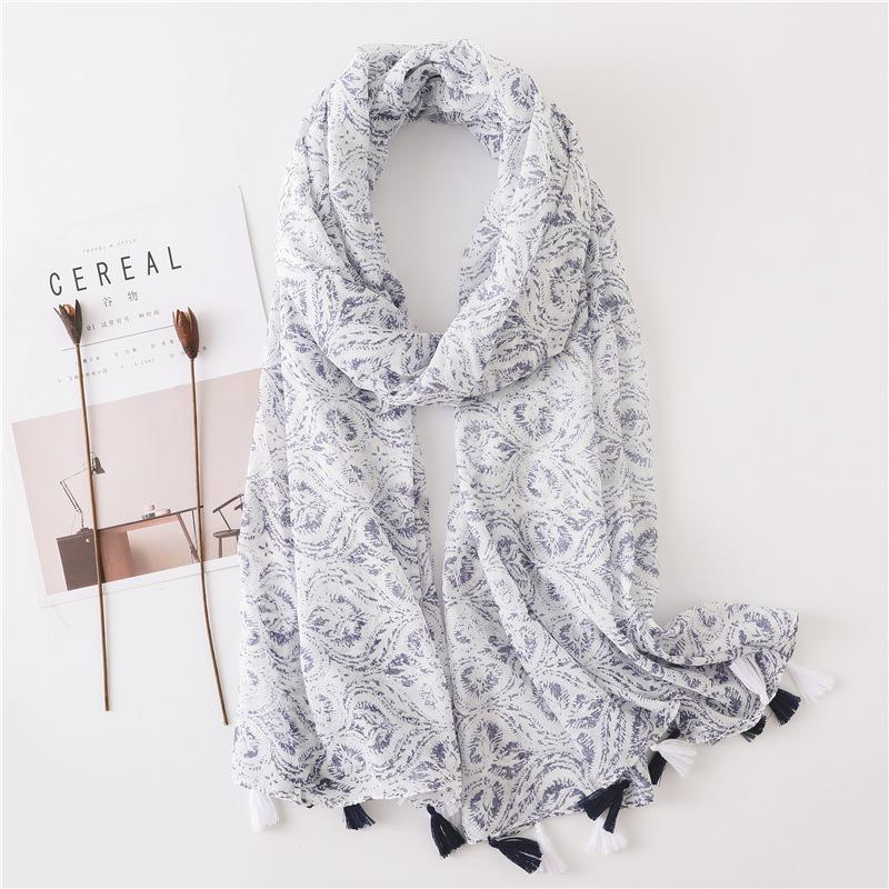 New Fashion Summer Women Scarf Bohemia Flower Beach Hijab Shawls and Wraps Female Foulard Echarpe Designer Pashmina Bandana