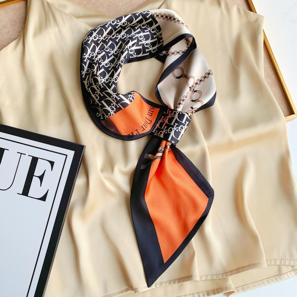 Длинный маленький шелковый шарф, высококачественная сумка для шарфа, универсальная подходящая к рубашке, шарф