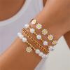 Gold  Bracelet Set for Women  Pearl Stretch Beaded Bracelets Layered  Strand Bracelet Summer Boho Bracelets Jewelry Set