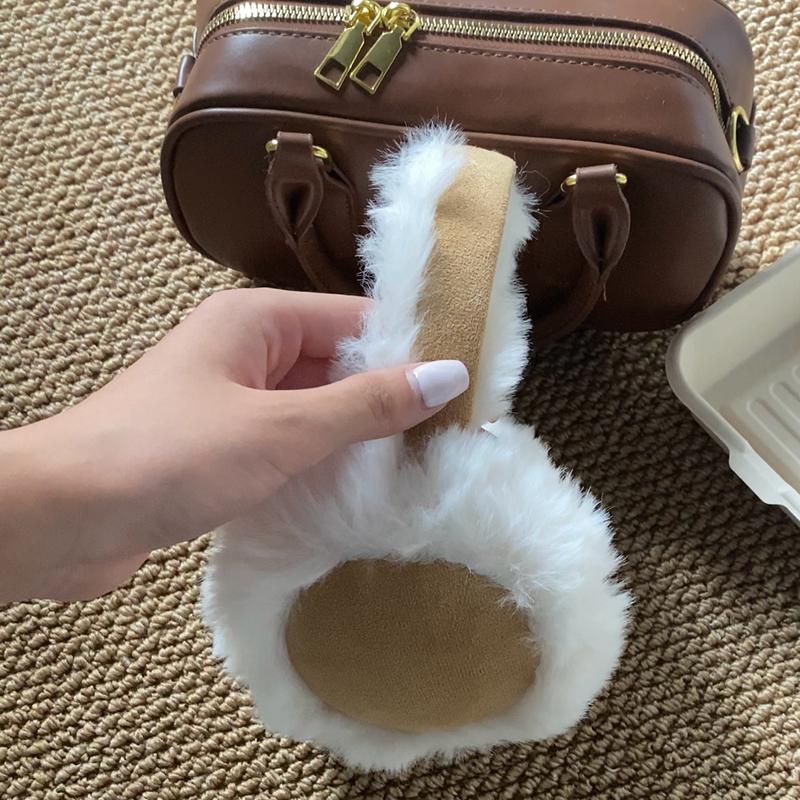 Зимние теплые наушники Maillard Brown Suede Plush Earamuffs Women, складные мягкие утолщенные наушники, милые простые аксессуары для ушей