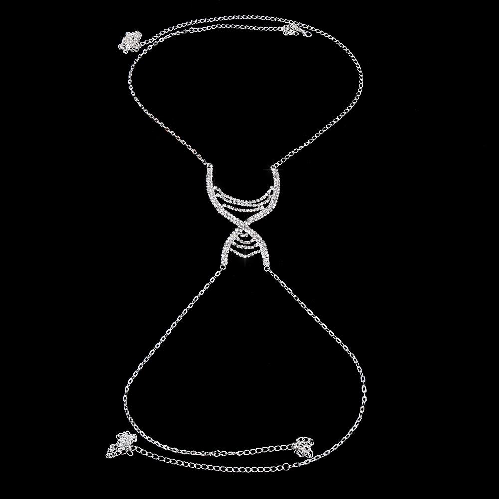 Stonefans Summer Delicate Angel Chest Bracket Bra Chain Crystal Rhinestone 2022 New Beach Coin Sexy Bar Present Bar Body Jewelry