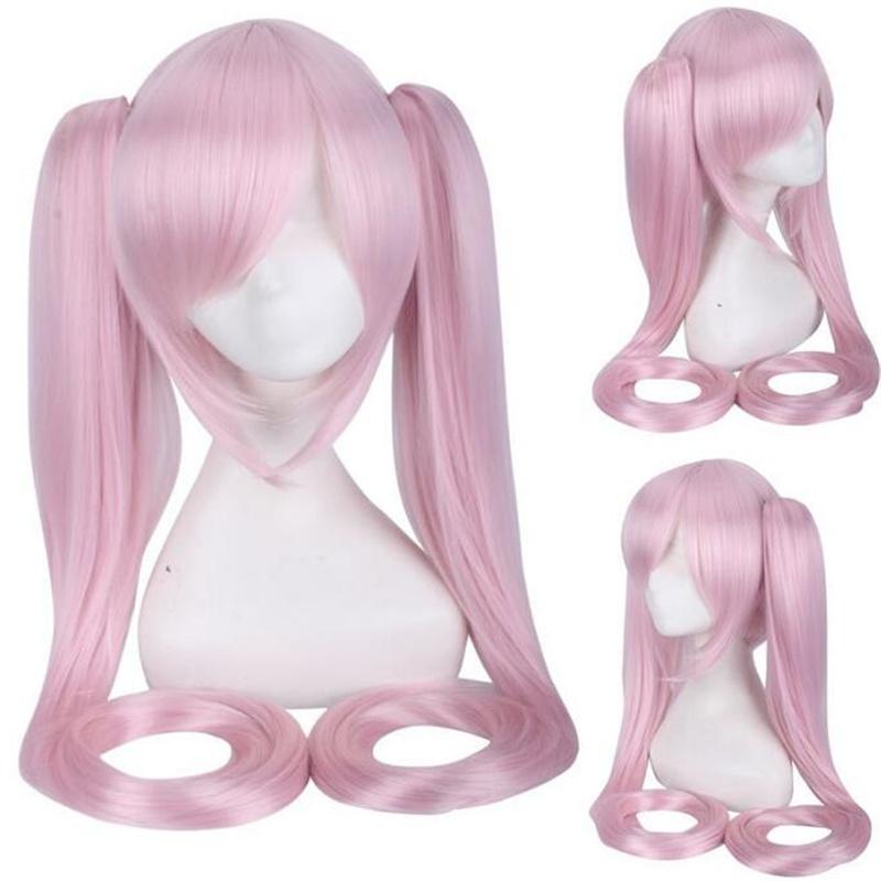 28 Colors Miku Cosplay Wig Long Heat Resistant Synthetic Hair Clip Ponytails Wigs + Wig Cap