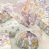 10 Pieces of Tissue Paper with Purple Flower and Greenery Pattern - Sized 20 X 27.5 Inches, Ideal for Gift Wrapping At Parties, Birthdays and Weddings