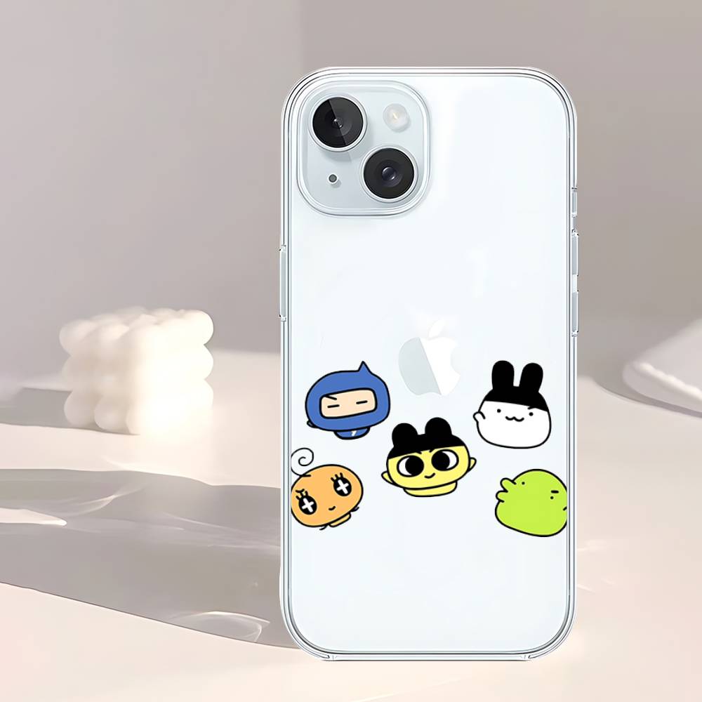 Милый Чехол-темагочи-S для IPhone 17 16 15 12 11 Pro Max 14 Plus 13 Mini Прозрачный Мягкий Чехол Funda